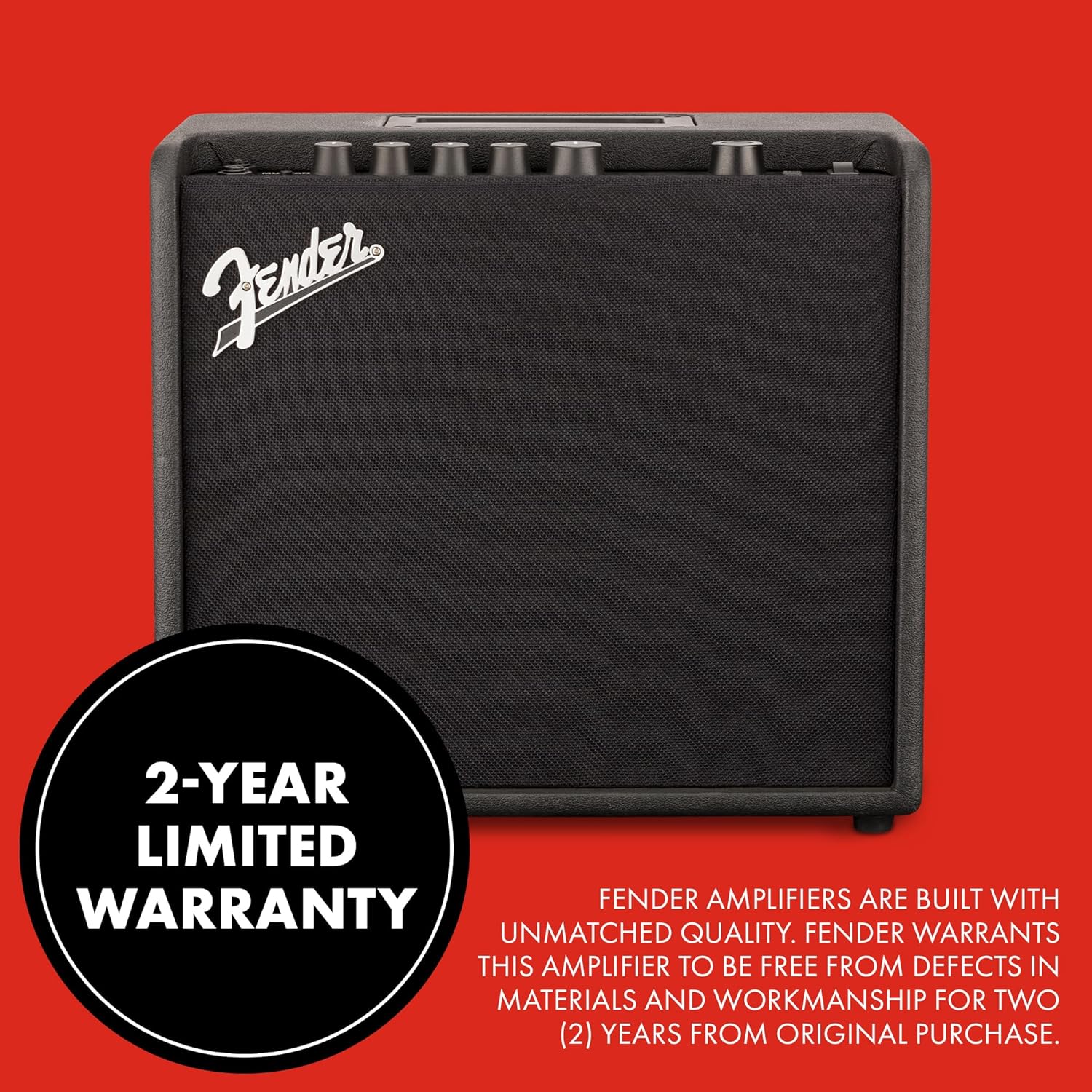 Fender Mustang LT25 Guitar Amplifier, 25-Watt Digital Modeling Combo Amp with 8' Speaker, 30 Presets, Color Display, USB & Headphone Output, with 2-Year Warranty