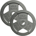 Yes4All Tri-Grip Handles Cast Iron Olympic Weight Plates, 2-Inch Weight Plates for Weight Lifting with Smooth and Durable Finish, Suitable for Strength Training Exercises (Single, Pair and Set)