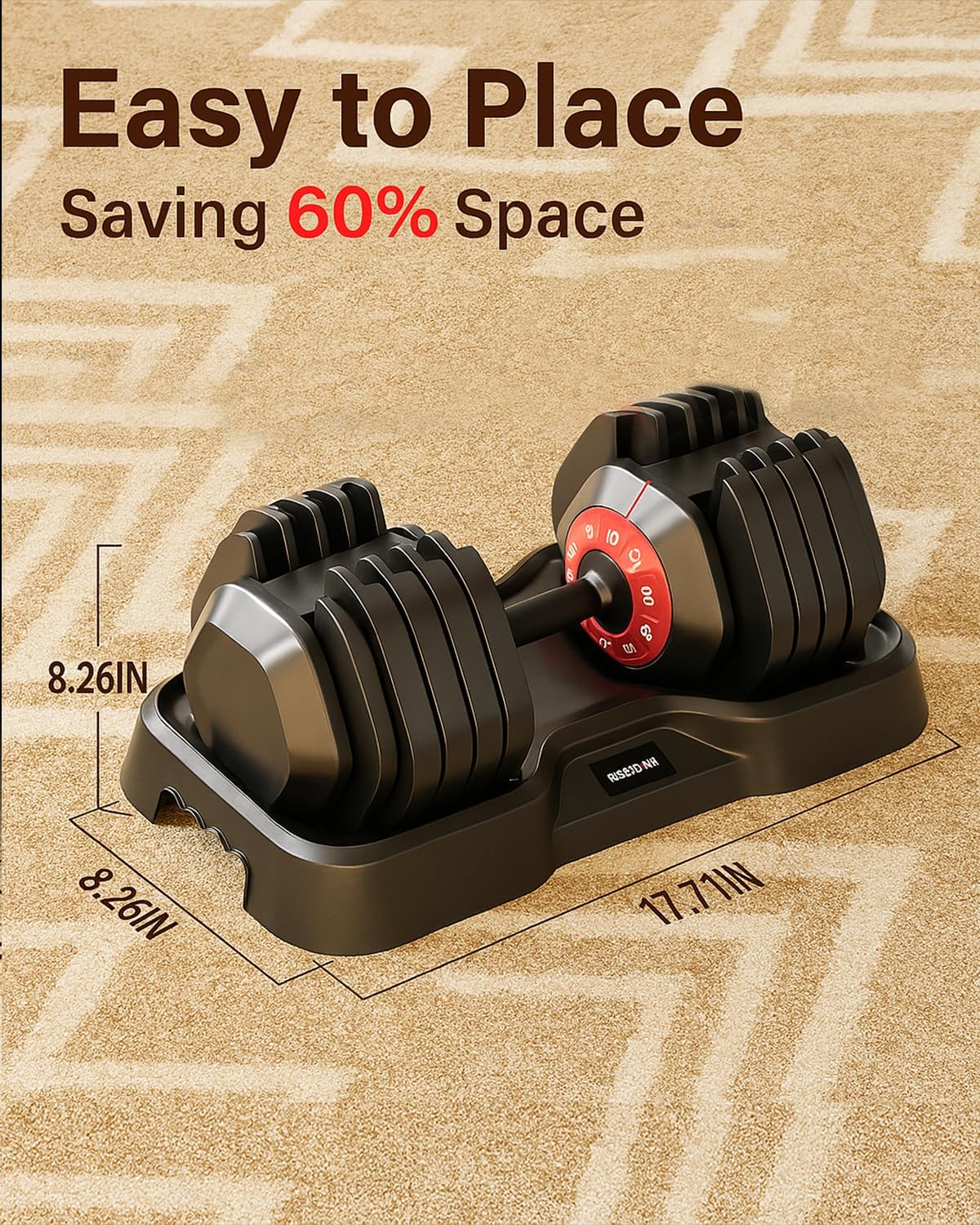 Keppi Adjustable Dumbbells Set, 10-55 Lb Dumbbells with Anti-Slip Metal Handle for Exercise|Fitness,Fast Adjust Weight for Whole Exercise Need