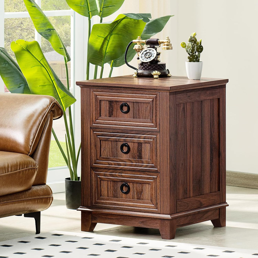 Joaxswe Farmhouse Furniture Set, Nightstands with Charging Station and 6 Drawers Dresser for Bedroom, 54 Inch Wide Wood Dresser and 18' Night Stands for Bedroom, Living Room, Hallway