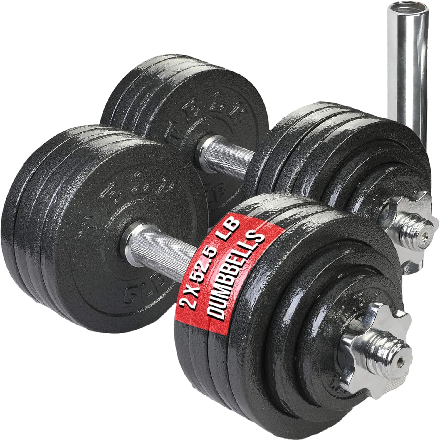 TELK – Adjustable Dumbbell Set – Home Gym Weight Set with Baked Enamel Cast Iron Plates – Space-Saving Free Weights for Strength Training