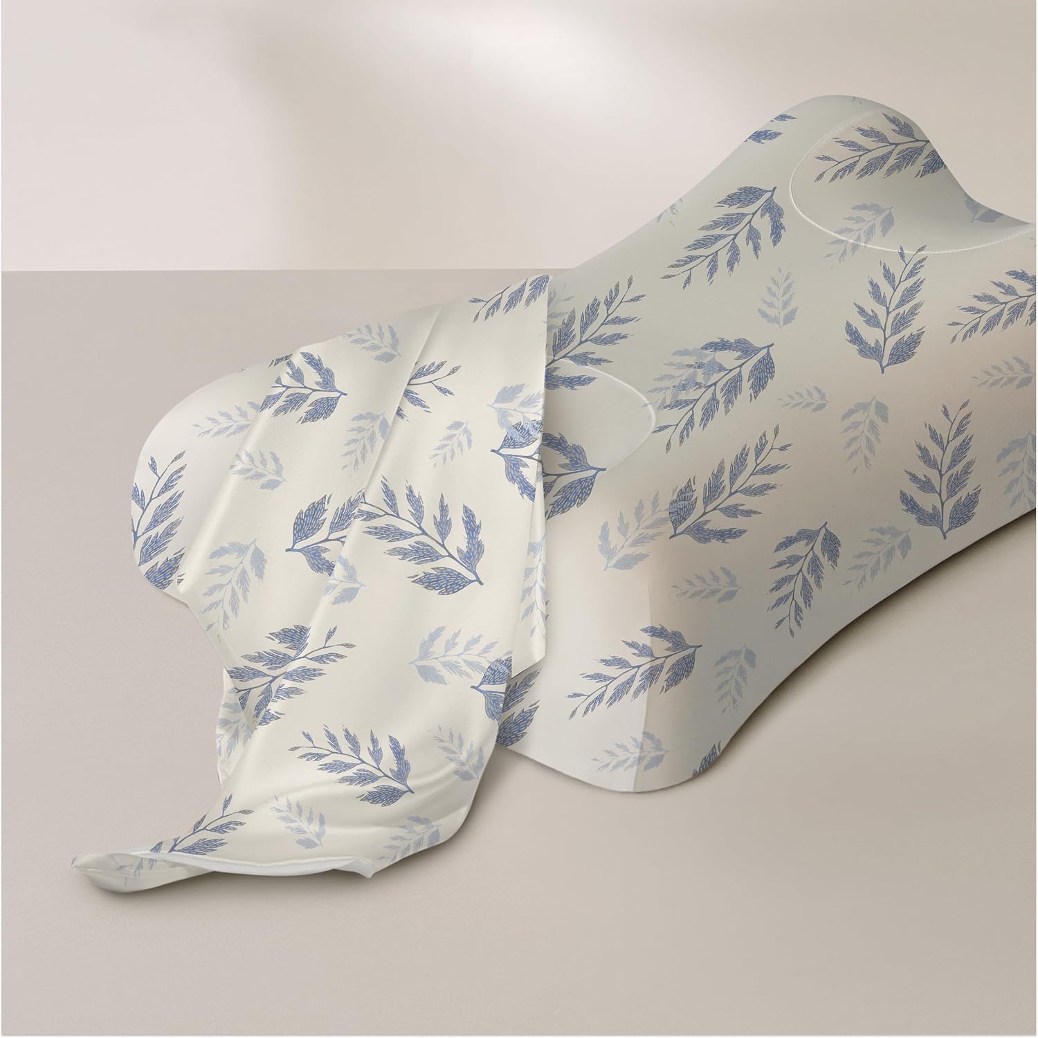 Sleep & Glow Omnia Natural Silk Pillowcase for Hair and Skin Fits Unique Shape of Sleep&Glow Omnia Pillow – 19mm Grade 6A Mulberry Silk (Moon Fern)