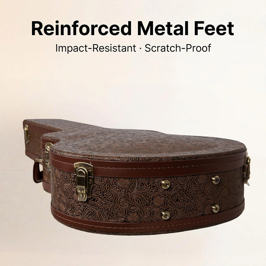 Crossrock Guitar Case for 16' Archtop/Hollow Body/Jazz Electric Guitars - Fits Gretsch Electromatic, Ibanez, Epiphone, Gibson ES Series -Blossom Brown (CRW530JA16BQ)