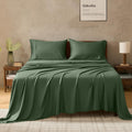 GOKOTTA Full Size Bed Sheets 4 Piece Set, 100% Rayon Derived from Bamboo, Cooling for Hot Sleepers-Luxury Breathable Soft Sheets, Deep Pocket 15' Fitted Sheet with Elastic Corner Straps, Green