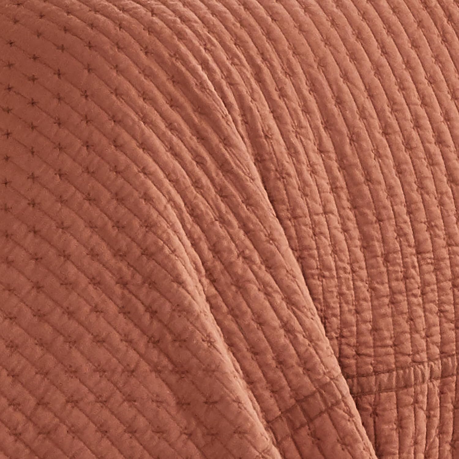 Levtex Home Cross Stitch Reversible King Bedspread Set (120x104in) with 2 Pillow Shams (36x20in) - Stitch Texture - Adobe - Cotton King Size Bedspread Set - Soft, Pre-Washed