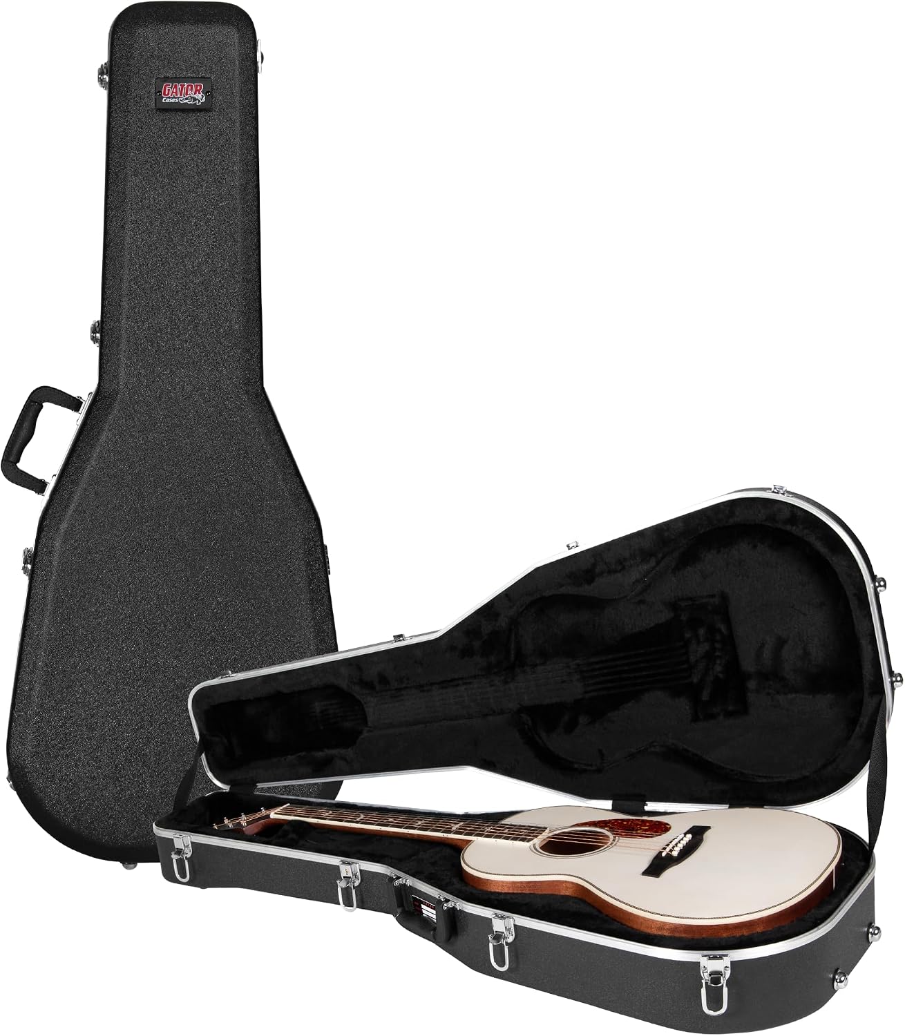 Gator Cases Lightweight ABS Molded Hardshell Case for Parlor Style Guitars, (GC-PARLOR)