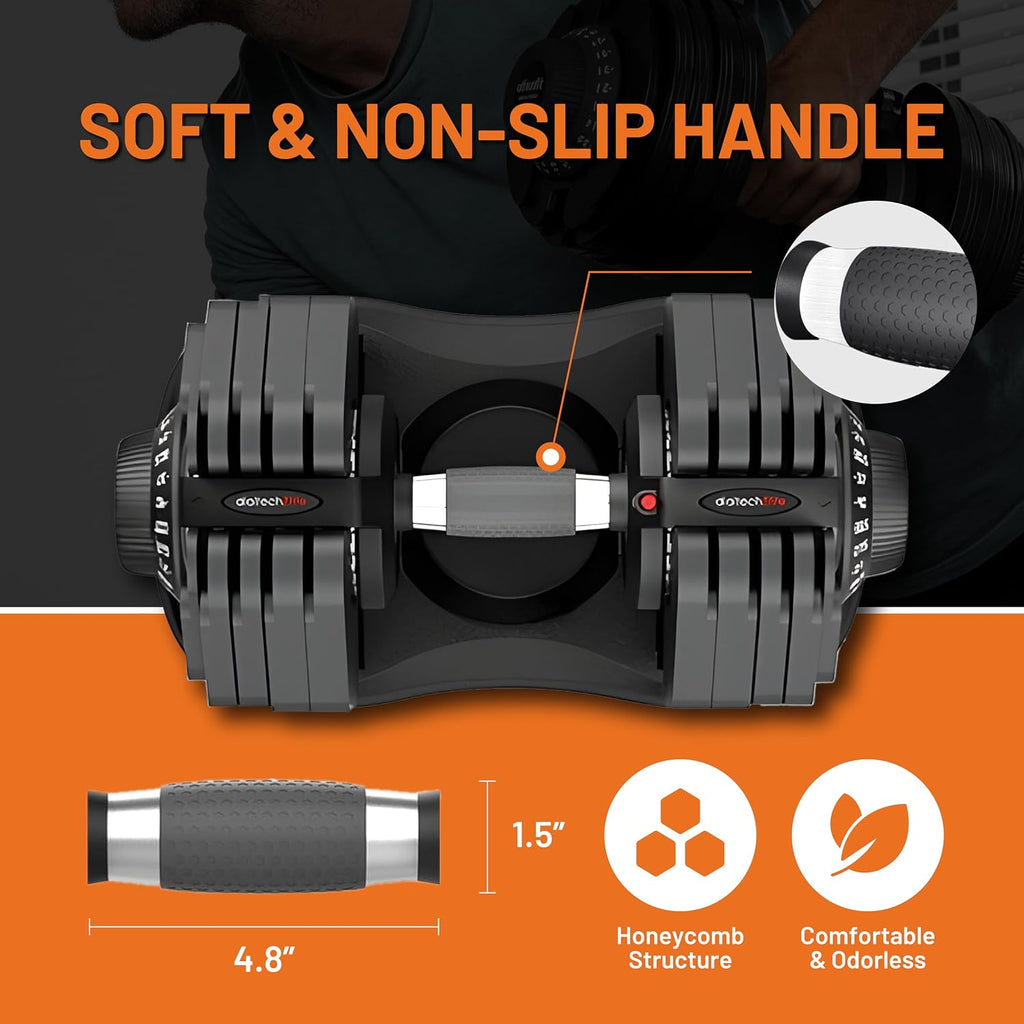 ATIVAFIT Adjustable Dumbbell Set of 2, 5–88LB Quick Dial Free Weights with Double Safety Lock, Anti-Slip Steel Handle & Storage Box, Space Saving Home Gym Equipment for Full Body Strength Training, Suitable for Home Fitness Users