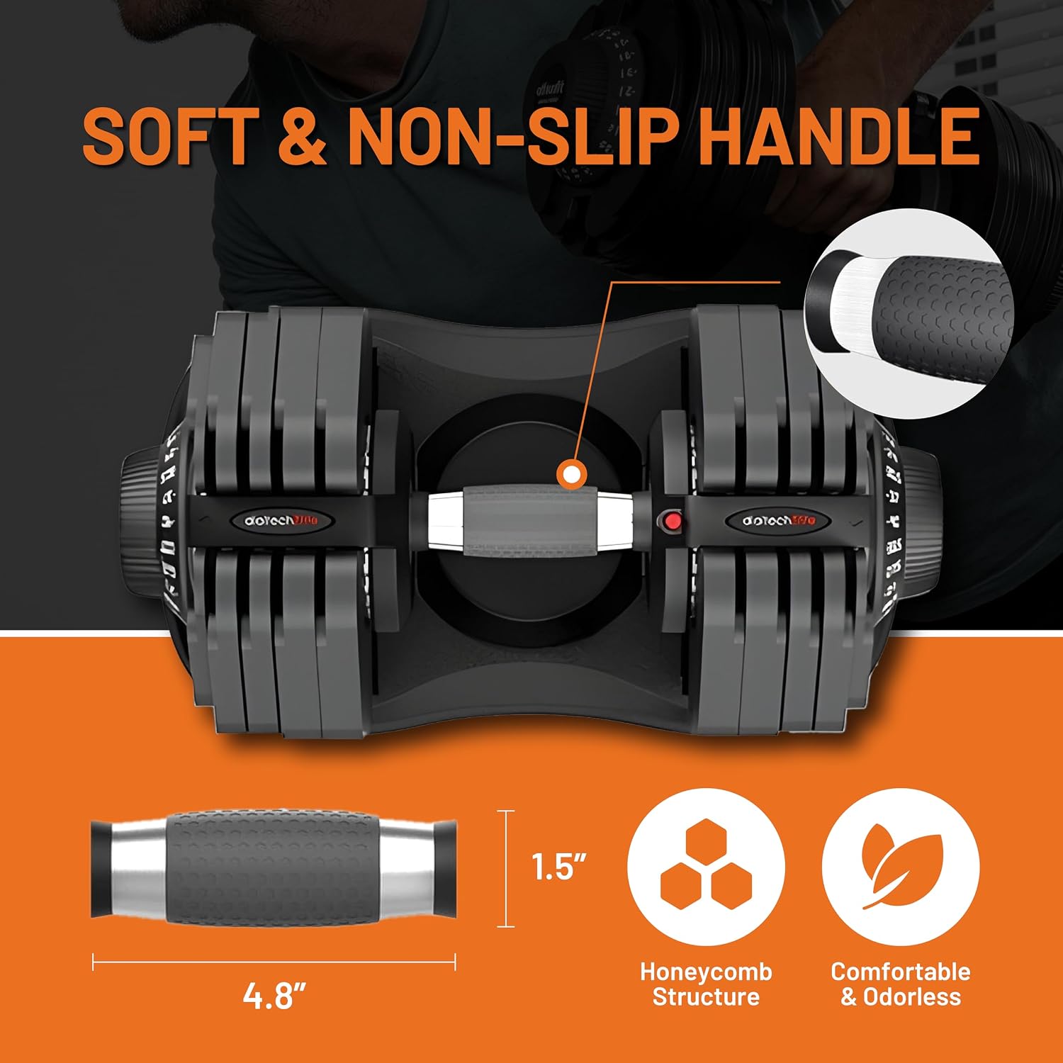 ATIVAFIT Adjustable Dumbbell Set of 2, 5–88LB Quick Dial Free Weights with Double Safety Lock, Anti-Slip Steel Handle & Storage Box, Space Saving Home Gym Equipment for Full Body Strength Training, Suitable for Home Fitness Users