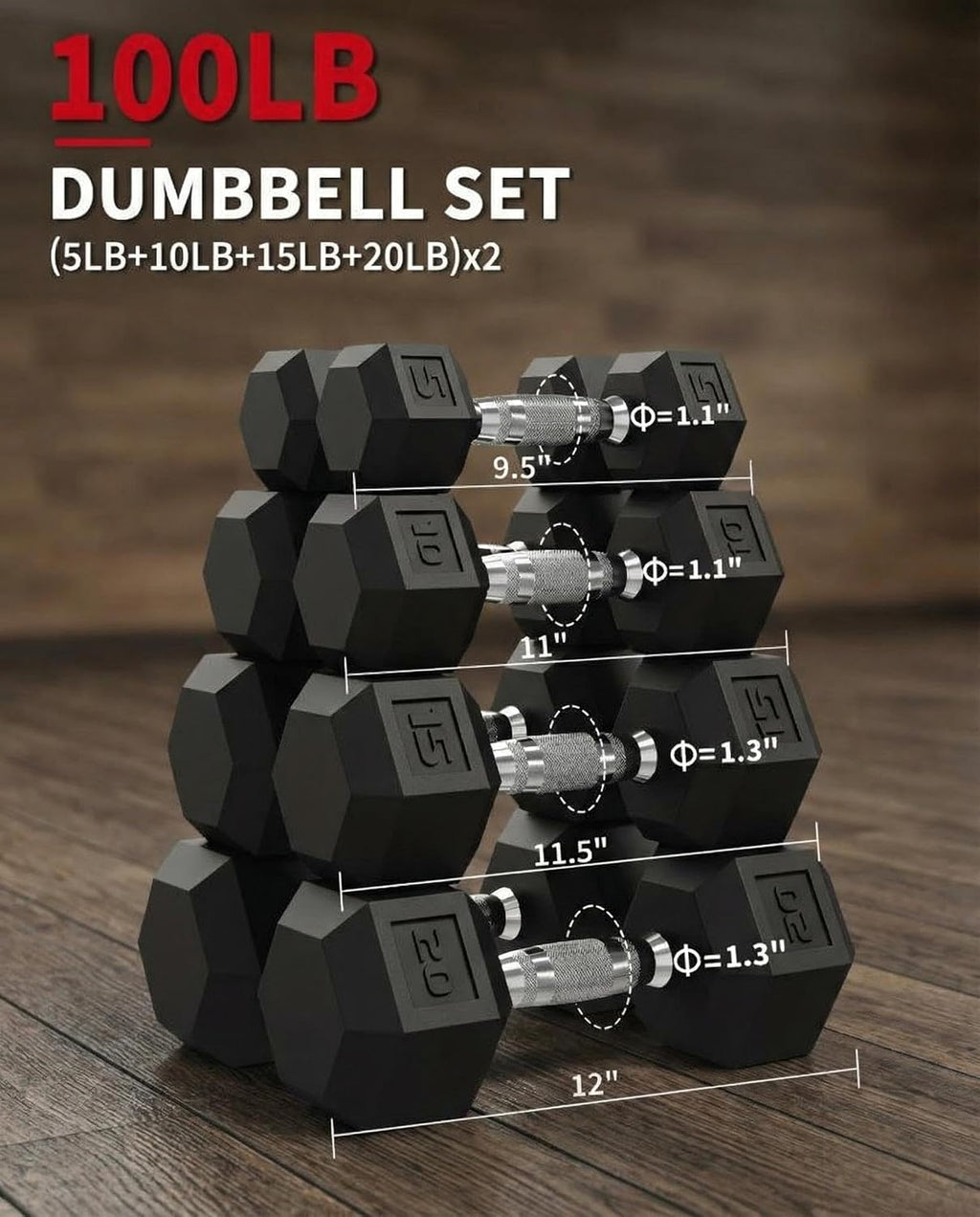 Hex Dumbbells Set of 2 – 25LB PVC Coated Cast Iron Weights – Non-Slip Grip, Anti-Roll Hand Weights for Home Gym Strength Training – Workout Dumbbells Exercise Equipment for Men & Women