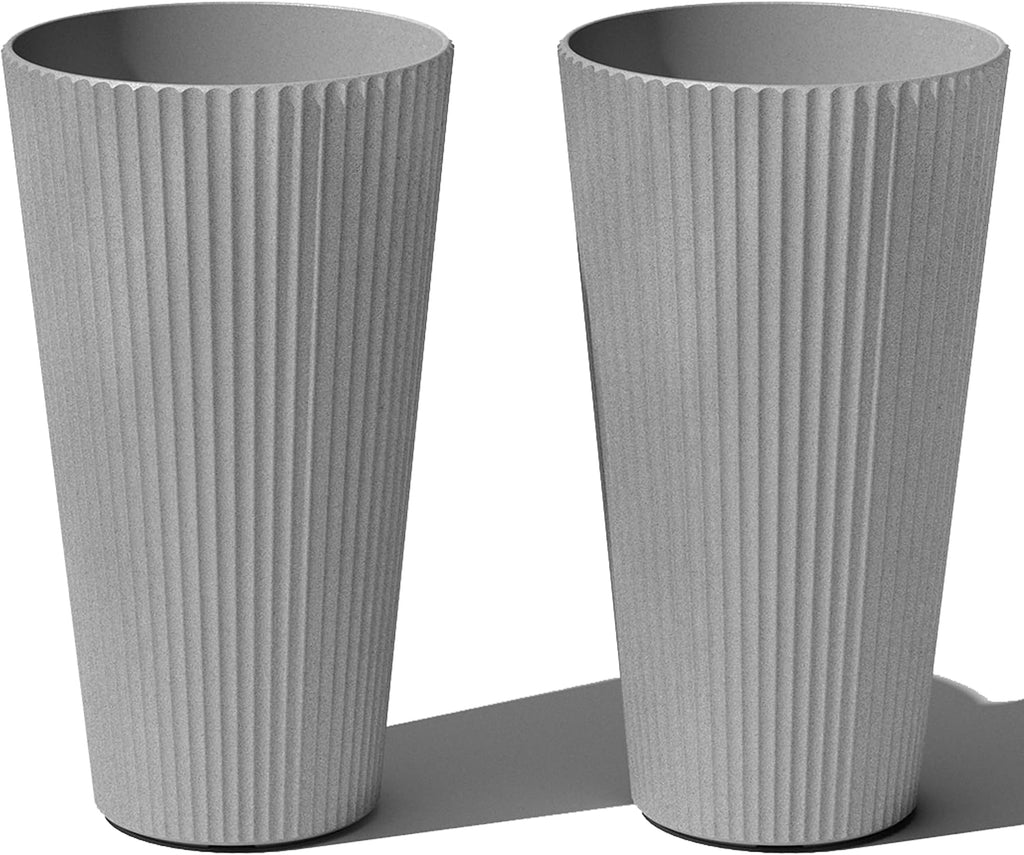 Veradek Demi Series Tall Planter for Porch, Patio, Backyard | Durable Plastic-Stone Composite Material | Modern Décor for Tall Plants, Grasses