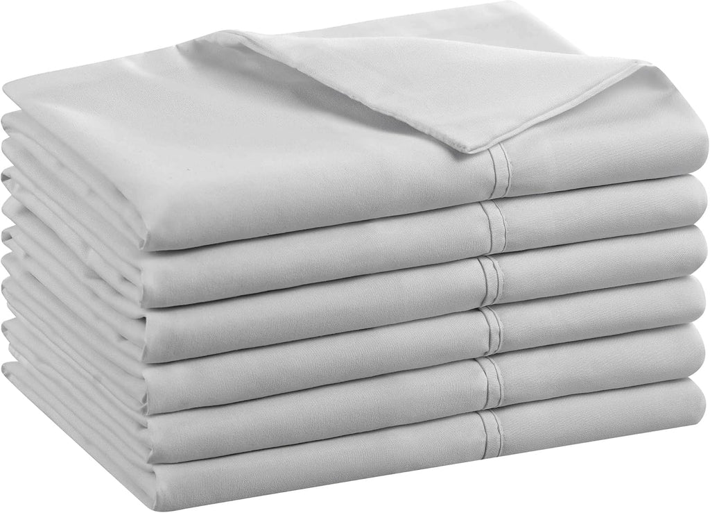 Arkwright Bulk Microfiber Queen Pillow Cases - Case of 72 - Soft Hypoallergenic Pillowcases with Envelope Closure, Bedding Essentials for Hosts and Hotels, Standard, Grey