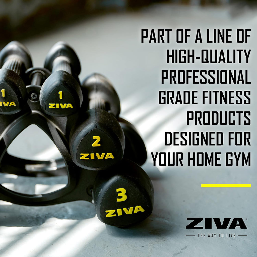 ZIVA RPU Tribell Dumbbell Pair – Premium Urethane-Coated Hand Weights with Ergonomic textured Grip & Steel Core – 2–20 lb Sets in Multiple Colors for Strength Training