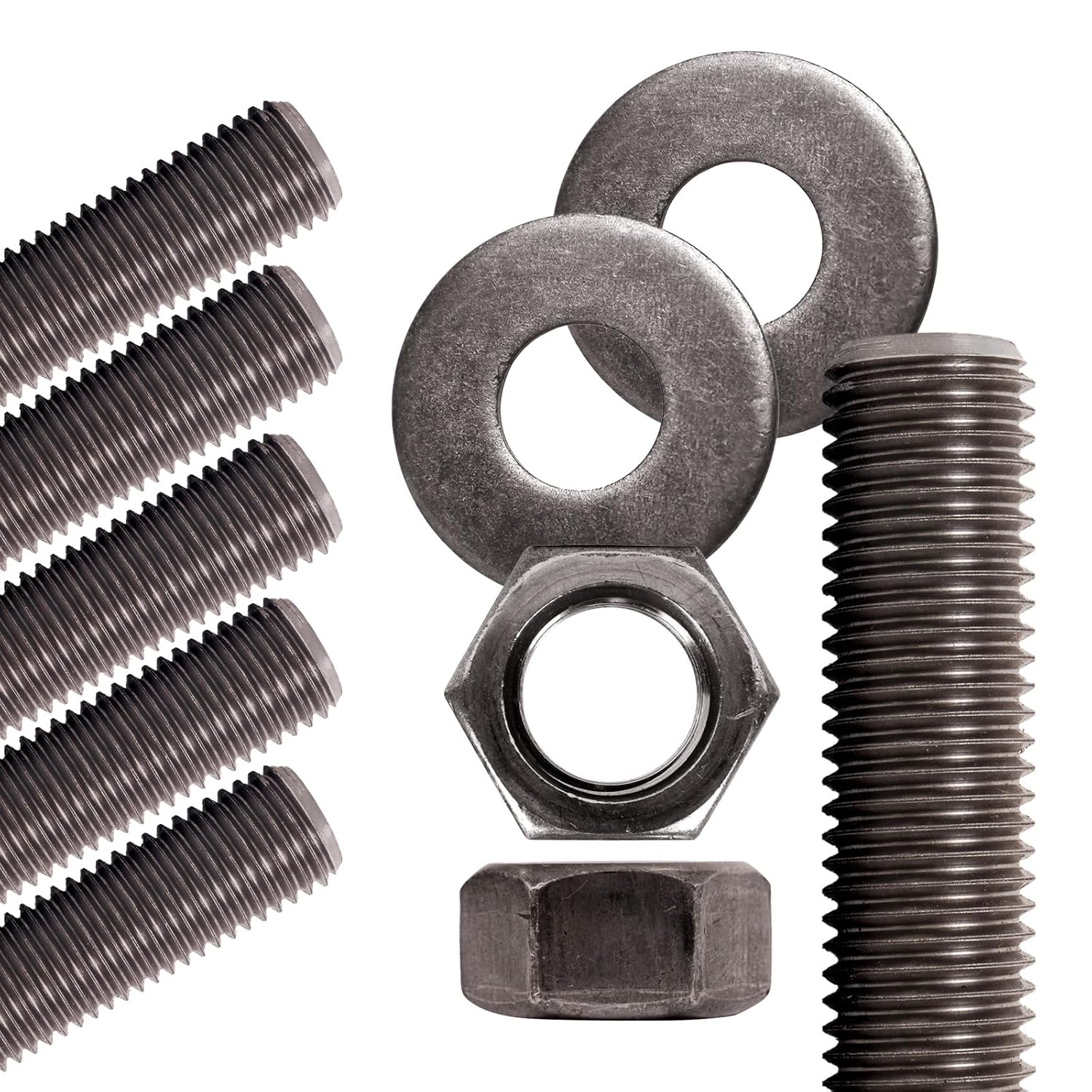 Conquest A307 Unfinished Threaded Rod 3/4'-10 x 36 Inches (6-Pack) - Coarse Threaded All-Thread Rods - ASTM A307 Grade A Standard