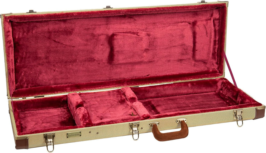 Crossrock Master Series Electric Guitar Case for Fender Stratocaster & Telecaster | Fabric Tweed Exterior, Re-Engineered Wooden Shell, Leather Handle(CRW720EFT)