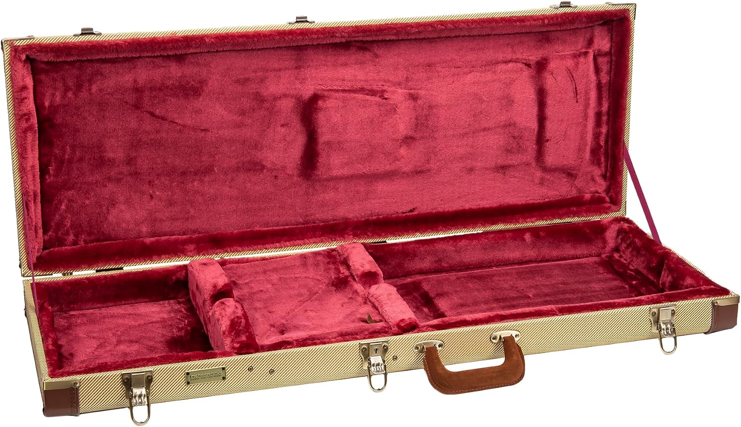 Crossrock Master Series Electric Guitar Case for Fender Stratocaster & Telecaster | Fabric Tweed Exterior, Re-Engineered Wooden Shell, Leather Handle(CRW720EFT)