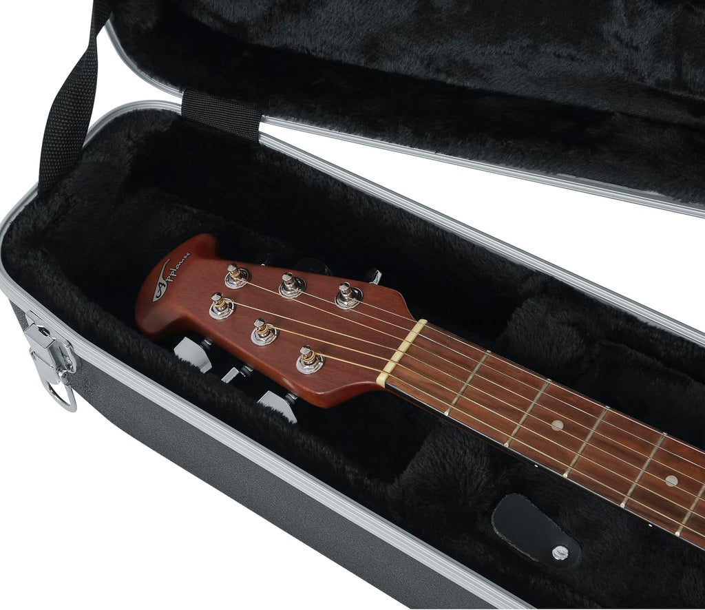 Gator Cases Deluxe ABS Molded Case for Acoustic Guitars; Fits Ovation Style Deep Contour Acoustic Guitars (GC-DEEP BOWL)