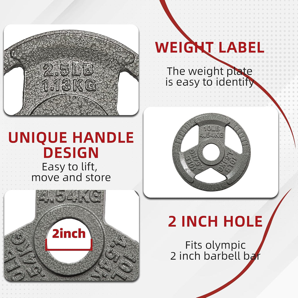 Signature Fitness 2-Inch Cast Iron Barbell Sets