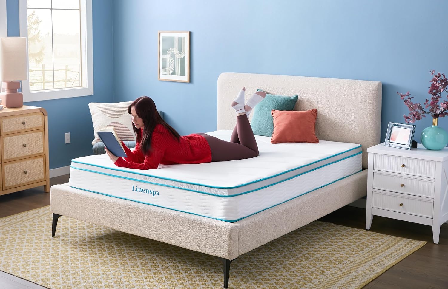 Linenspa 10 Inch Memory Foam and Spring Hybrid Mattress - Medium Feel - Bed in a Box - Quality Comfort and Adaptive Support - Breathable - Cooling - Perfect for a Guest Bedroom - Full Size