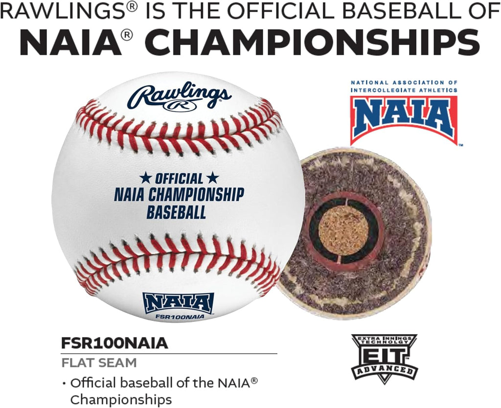Rawlings | FLAT SEAM NAIA Collegiate League Baseballs | FSR100NAIA | 12 Count