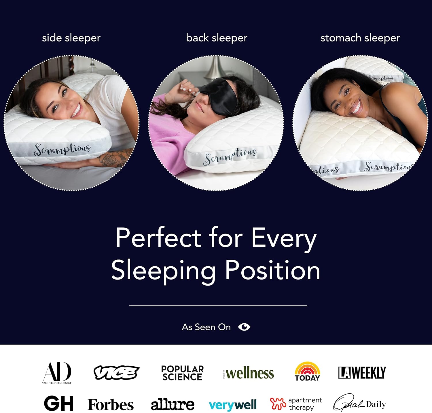 Honeydew Scrumptious Side Pillow + Silk Pillowcase Gift Pack- The Ultimate Luxury Neck Pillow- Adjustable Support for Neck Pain Relief- Made in USA- Cooling Pillow Fill (Queen Size)