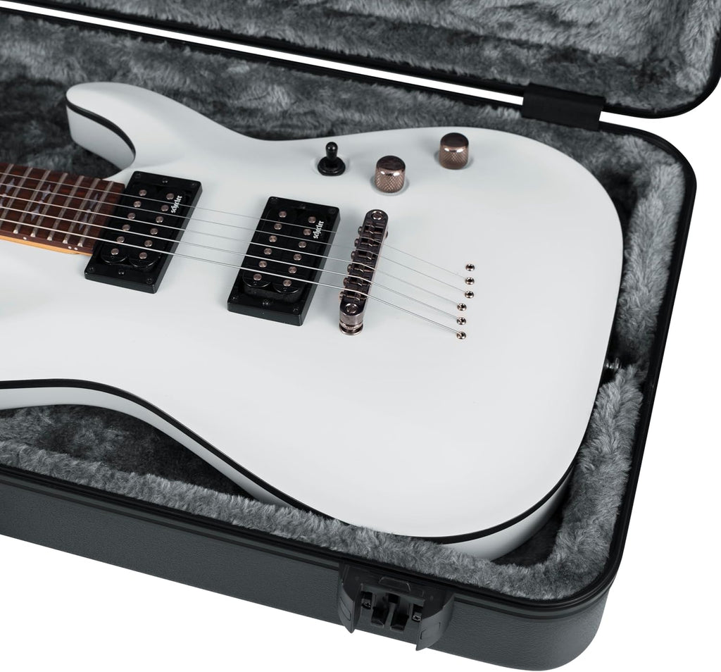 Gator Cases Molded Flight Case for Electric Guitar with Internal LED Lighting and TSA Approved Locking Latch, (GTSA-GTRELEC-LED)