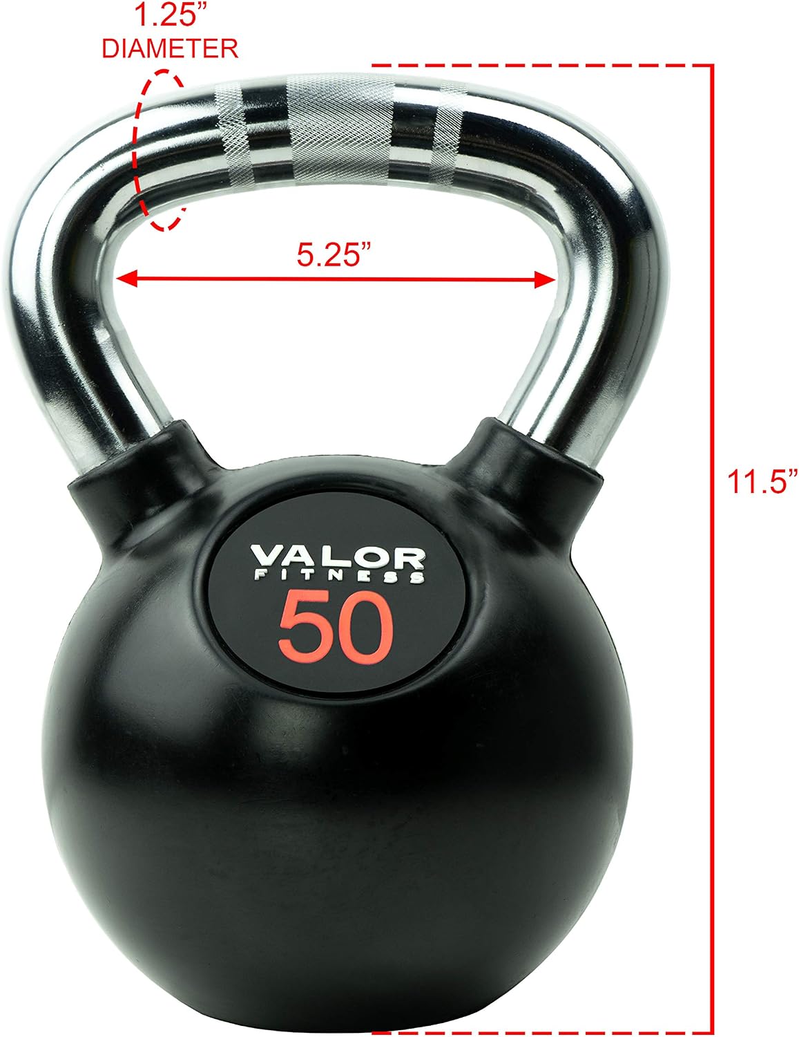 Valor Fitness Chrome Kettle Bell Weights with Knurled Kettlebell Handle Kettlebells for Men & Women