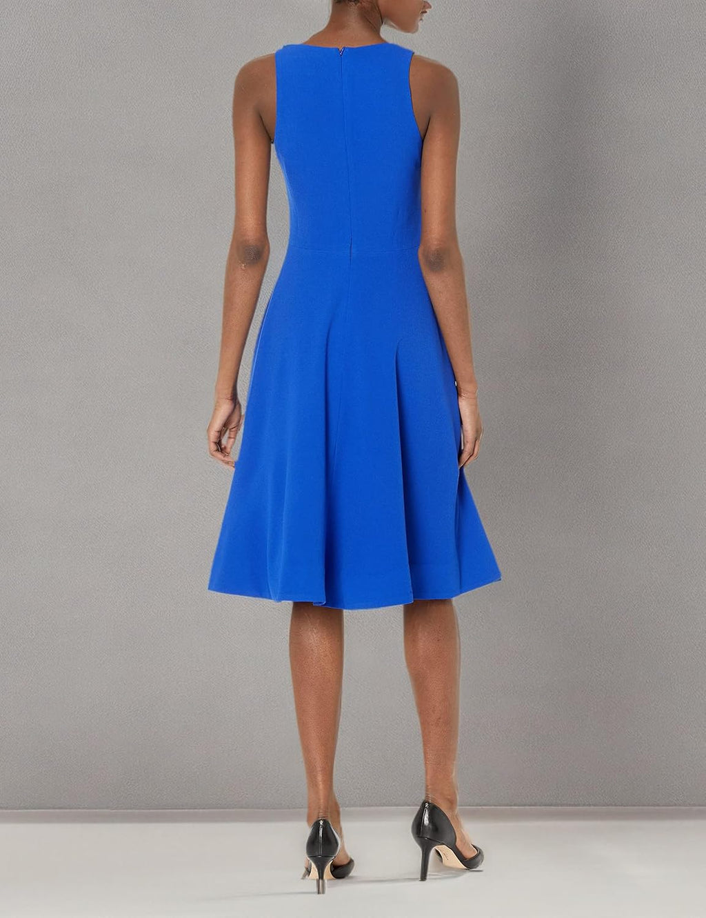 Dress the Population Women's Catalina Solid Sleeveless Fit & Flare Midi Dress