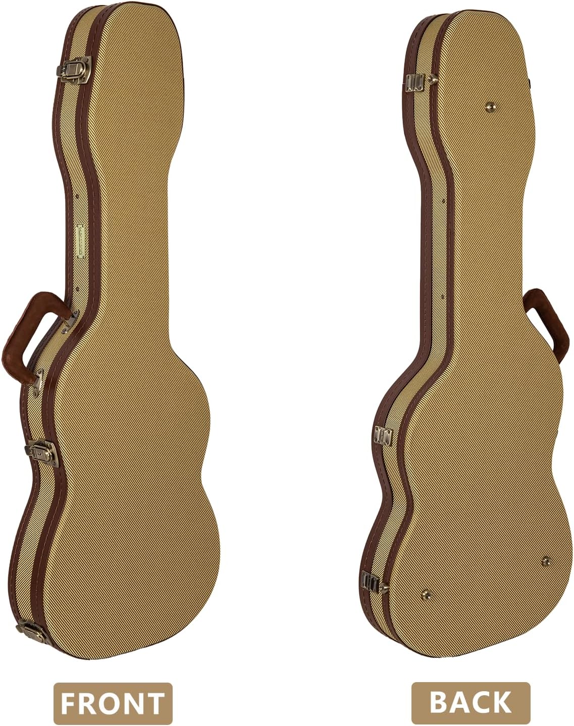 Crossrock Master Series Electric Case fits Telecaster and Stratocaster Styles of Guitars | Classic Fabric Tweed Exterior, Re-Engineered Wooden Shell (CRW720STFT)