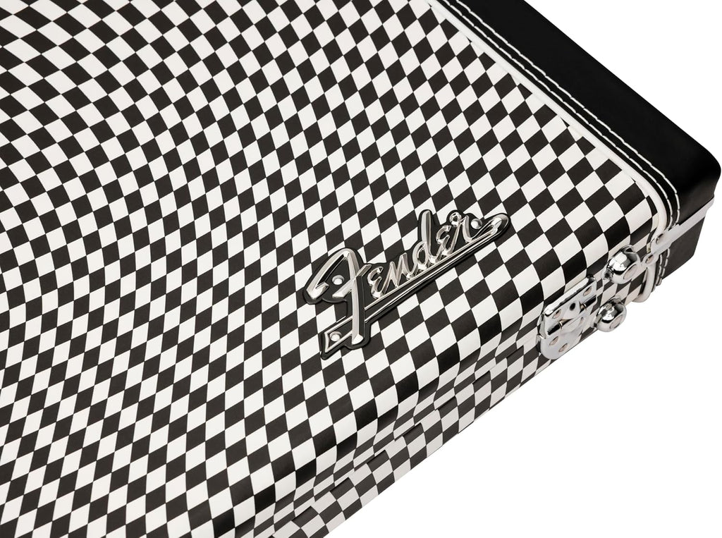 Fender Classic Series Hardshell Wood Electric Guitar Case, Stratocaster/Telecaster, Wavy Checkerboard