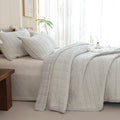 CozyTide Oversized King Quilt 120'x120',100% Cotton Waffle Weave Khaki Bedspread,3 Piece Ultra Soft California King Quilted Coverlet Set Farmhouse Shabby Bedding Set