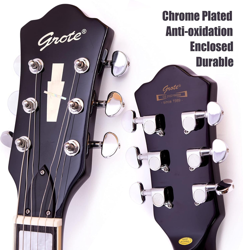 Grote Guitar Metallic Paints Solid Body Electric Guitar with Gigbag Picks (Yellow)