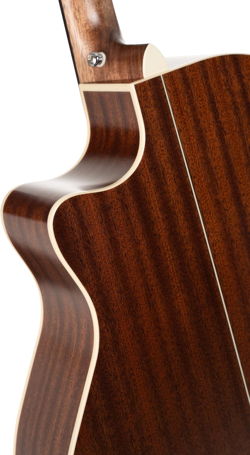 Cort Essence Series ES-GA4 Grand Auditorium Cutaway Acoustic Electric Guitar, Black Top Semi Gloss (GA4BTSG)