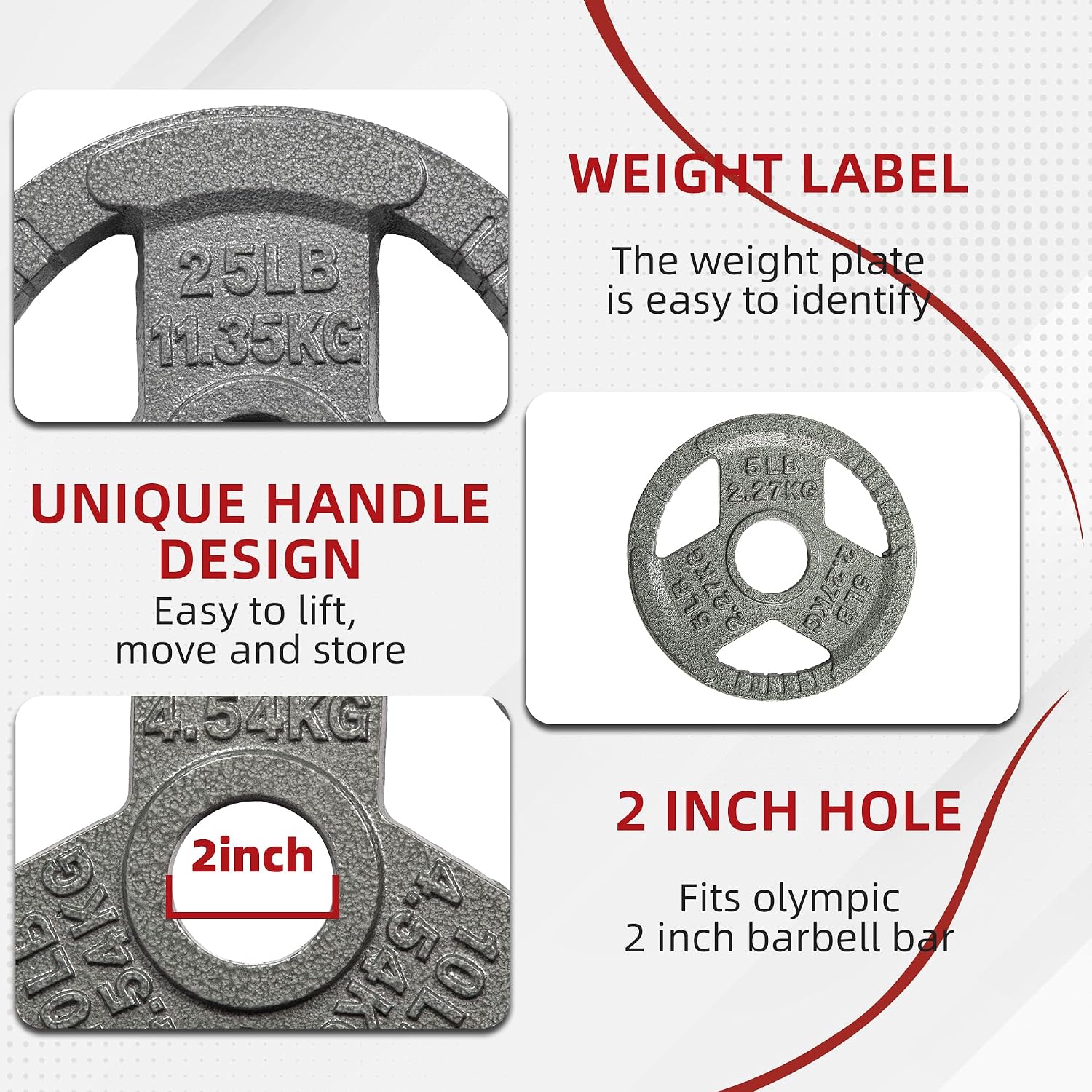Signature Fitness 2-Inch Cast Iron Barbell Sets