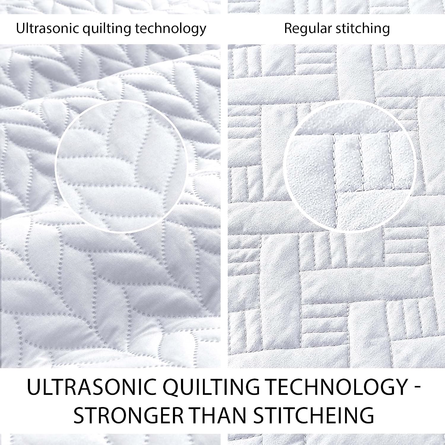 IR Imperial Rooms Queen Quilt Bedding Set (90' x 96') - Bulk Pack of 10 Wholesale for Hotels, Guest Bedroom & Airbnbs - Lightweight Microfiber Reversible Embossed Quilts Bedspreads (White)