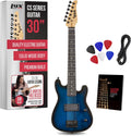 LyxPro CS 30' Electric Guitar Kit for Beginner, Intermediate & Pro Players with Guitar, Amp Cable, 6 Picks & Learner's Guide | Solid Wood Body, Volume/Tone Controls, 5-Way Pickup - Blue