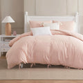 Peri Home Bows Bedding Cottage Core 100% Cotton 3-Piece Comforter and Sham Set, King, Blush Sasha Bows