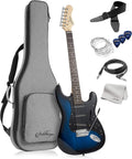 Ashthorpe 39-Inch Electric Guitar (Blue-Black), Full-Size Guitar Kit with Padded Gig Bag, Tremolo Bar, Strap, Strings, Cable, Cloth, Picks