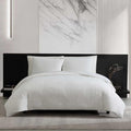 Vera Wang - Comforter Set, Luxurious Bedding Set with Matching Shams, Grid Pattern Design, Chic Room Essentials (Bark Texture White, Queen)