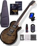 AKLOT 24-Fret Electric Guitar Kit, 40 inch Single Cut (LP Style), Modern Playability Coil-Split Humbucker Pickups, 18:1 Tuning Pegs,W/Guitar Accessories Gig Bag,Cable,Strap,Picks,Strings,Tuner,Book