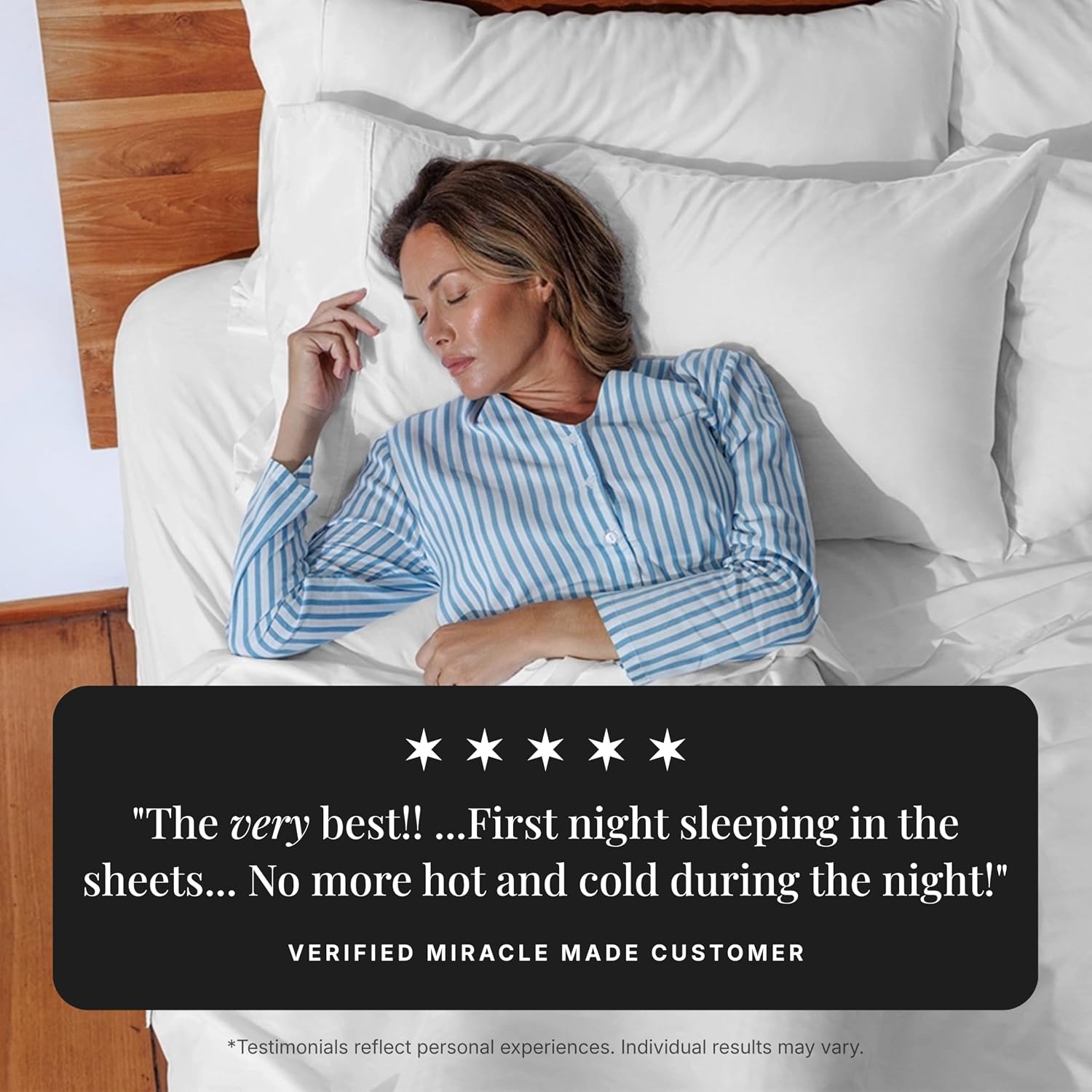Miracle Made Extra Luxe Soft, Cool-to-the-Touch Cotton Bed Sheet Set, 4-Piece – Silver-Treated, Breathable, Lightweight Bedding – King Size, White
