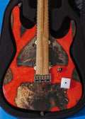 Leo Jaymz Electric Guitar Monsoon Deluxe Series, Reverse Headstock, Burl Top, Mahogany Body, Roasted Maple Neck, Rosewood Fretboard, Case and Capo(RB-2025-246)