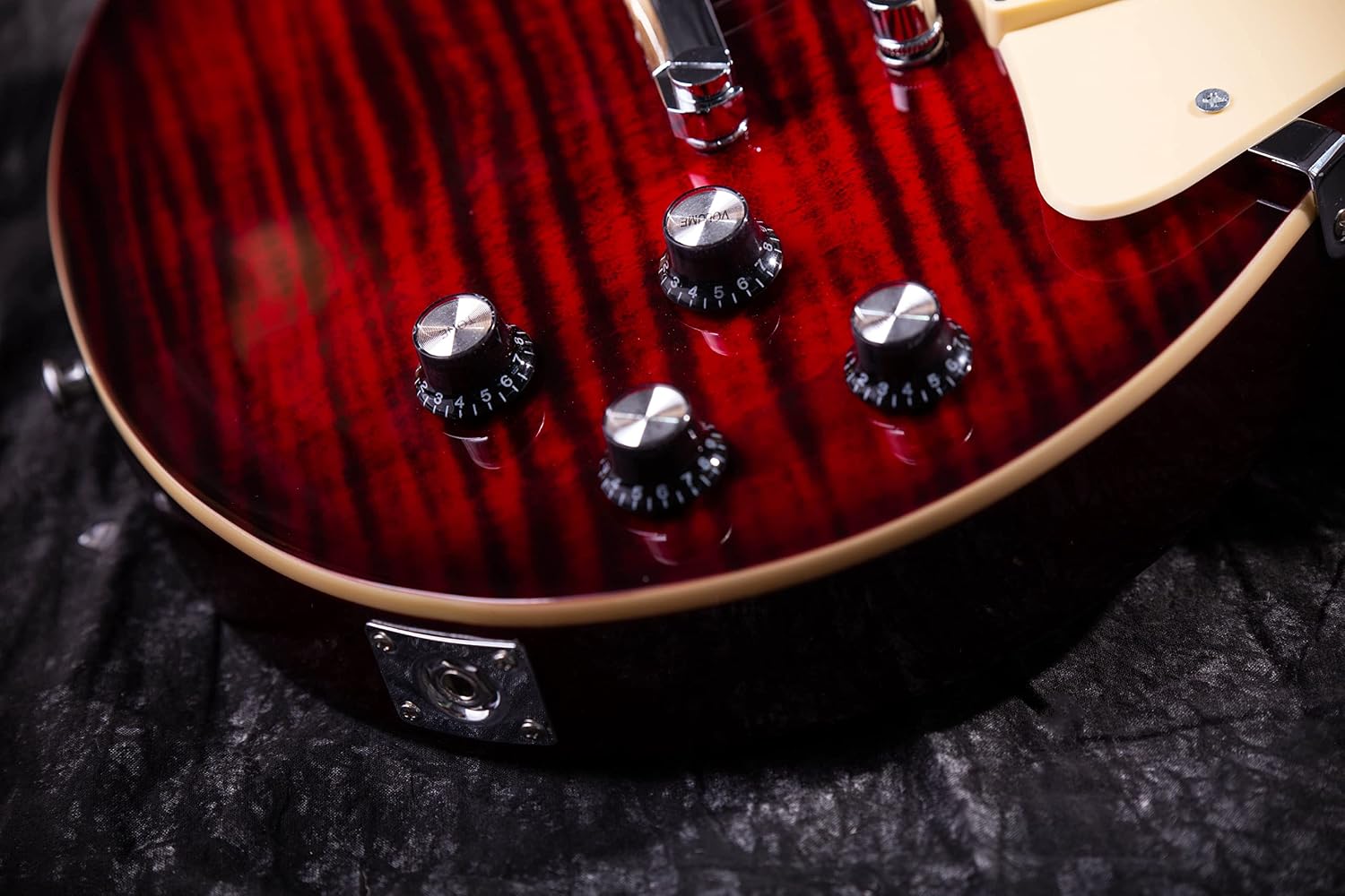 Grote Electric Guitar Solid Body LPYS-006 Maple Neck, Stainless Steel Frets, Ideal for All Levels, with Gigbag(Red)