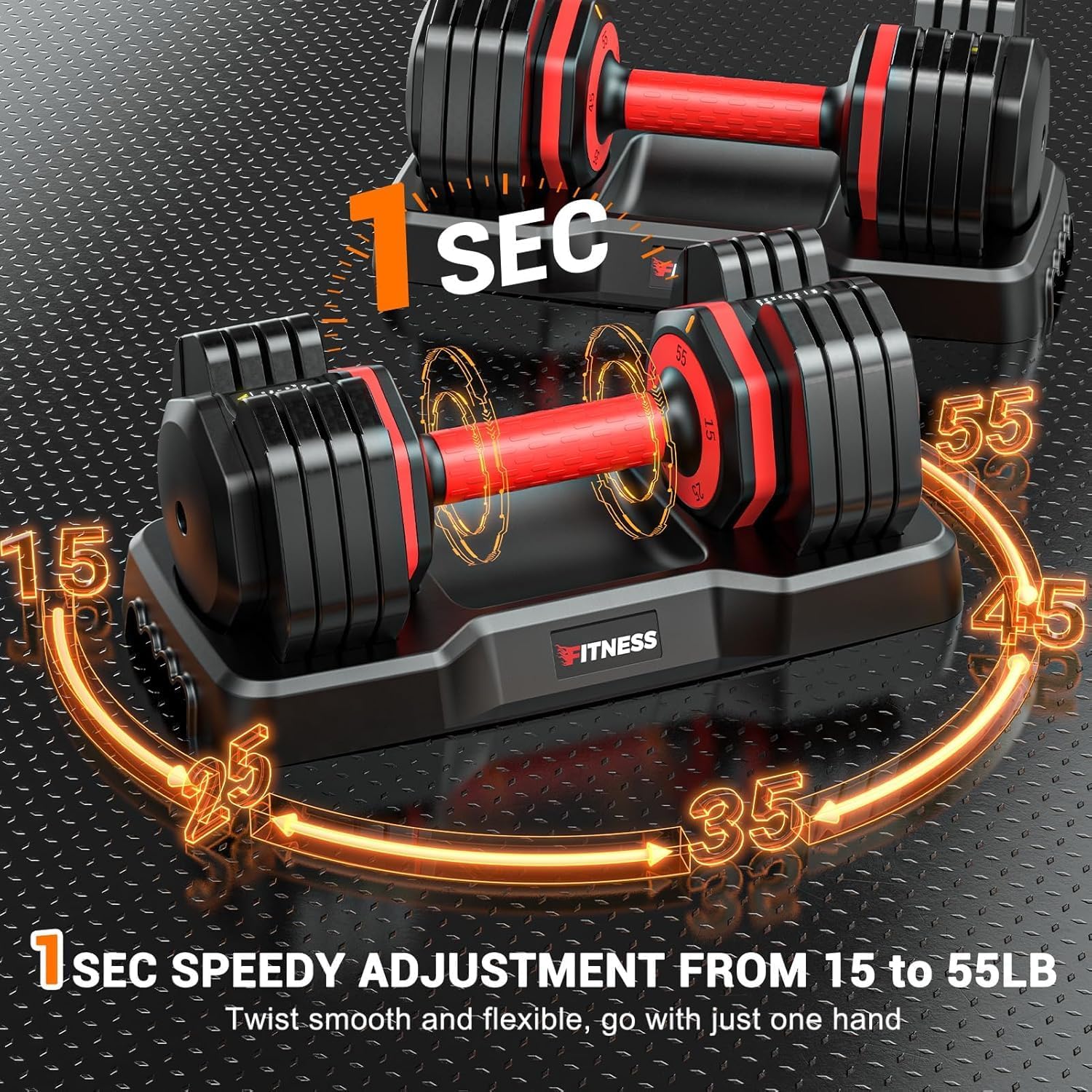 Adjustable Dumbbell Set 25LB/55LB Free Weights Dumbbells, 5 In 1 Weight Set, Suitable for Home and Gym