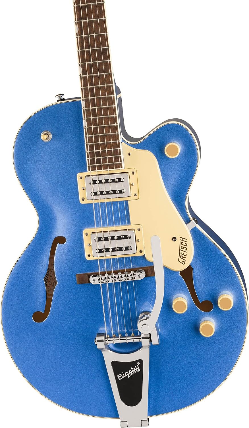 Gretsch G2420T Streamliner Hollow Body Electric Guitar - Fairlane Blue Bundle with Strings, Strap, Picks, String Winder, and Austin Bazaar Polishing Cloth