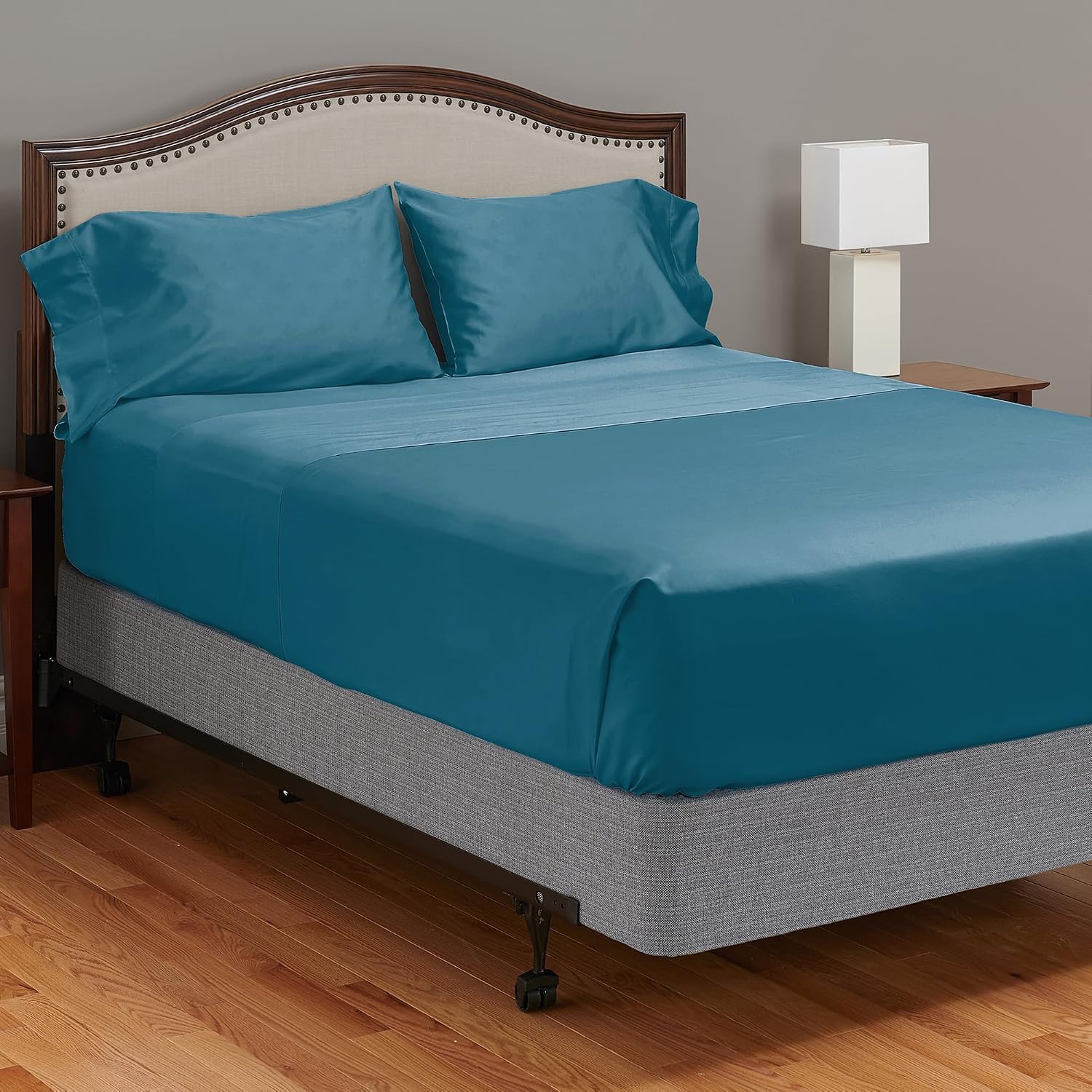 MyPillow Giza Dreams Bed Sheets, 100% Certified Giza Egyptian Cotton, Deep Pocket, Sateen Weave [King, Lake Blue]