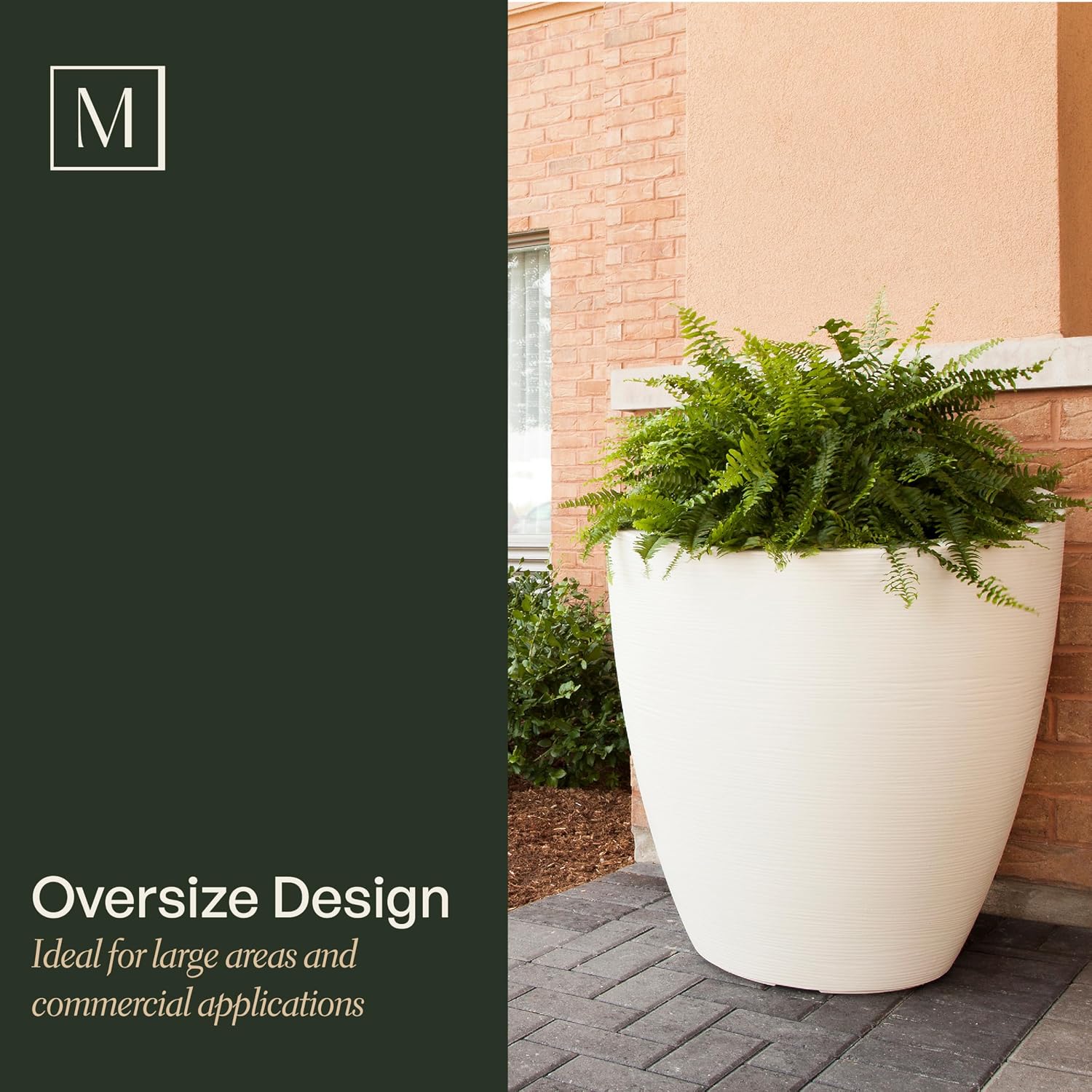 Round Mayne Planter with Sloped Top and Textured Finish