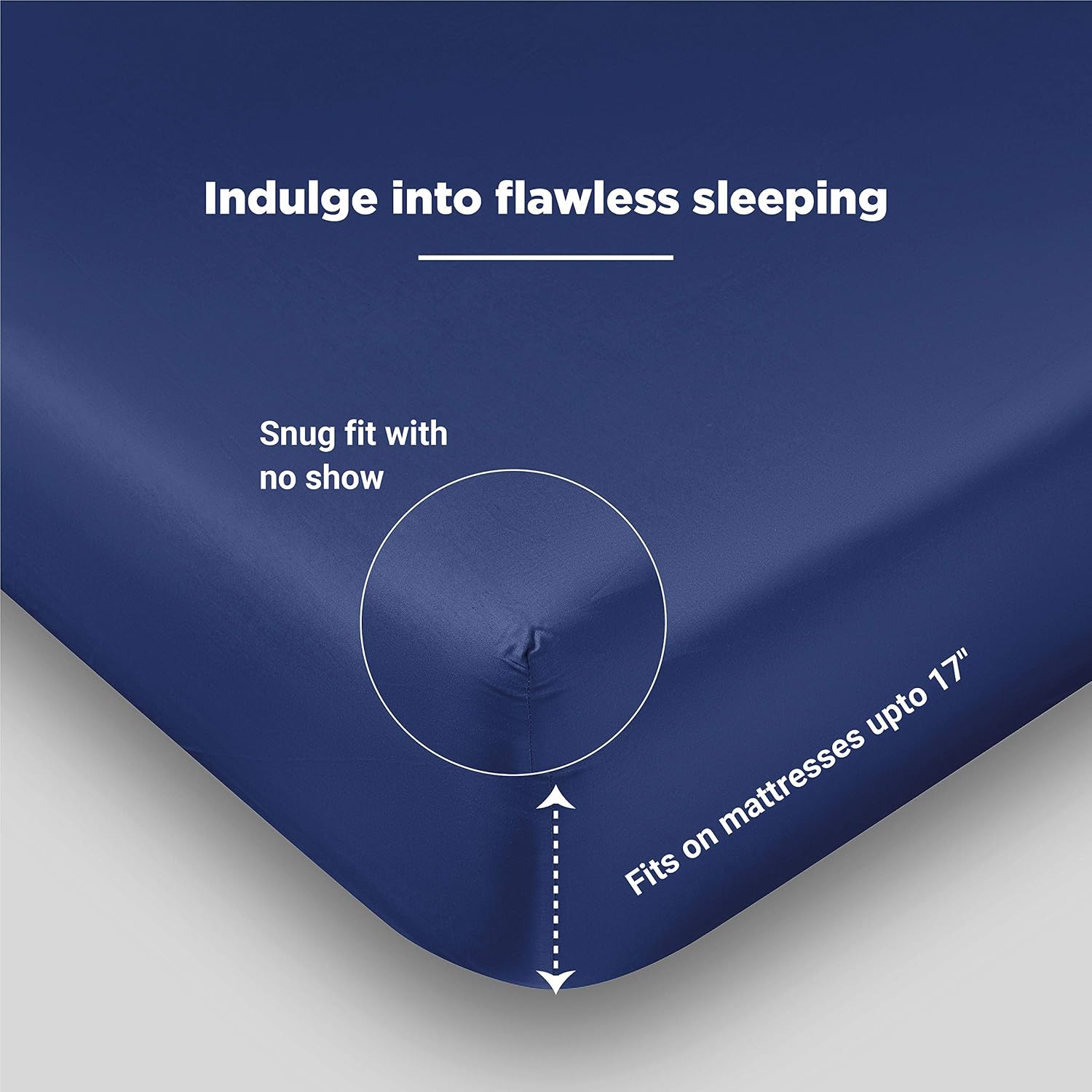FABDREAMS 100% Organic Cotton Full Sheet Set | 400 Thread Count| Luxury Hotel Collection| GOTS Certified Premium Long Staple Cotton|Elasticised 17' Deep Pockets|Smoother than Egyptian Cotton|Dark Blue