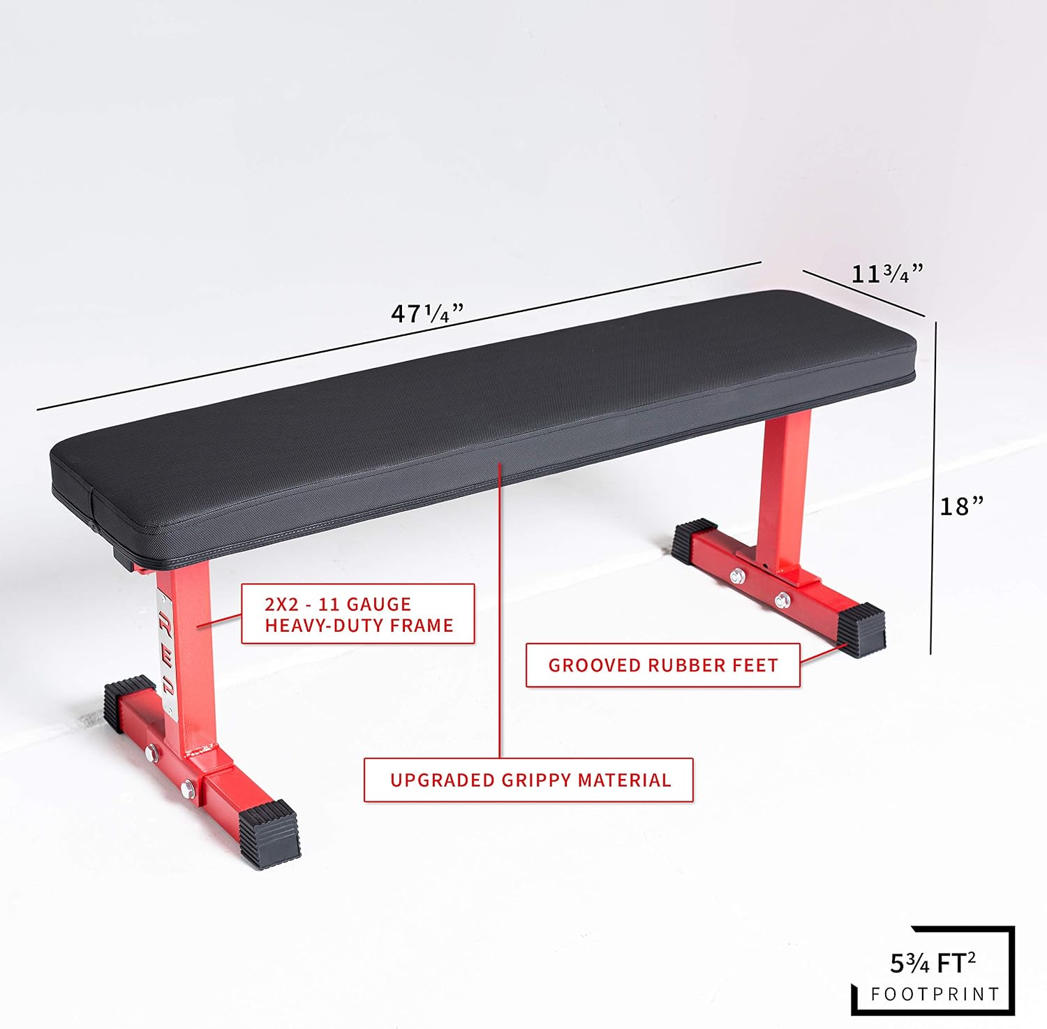 REP Fitness Flat Weight Bench, Heavy Duty Workout Bench For Home Gym, Folding Fitness Equipment For Strength Training, Adjustable Utility Platform For Dumbbells, Barbell, Lifting And Core Exercises