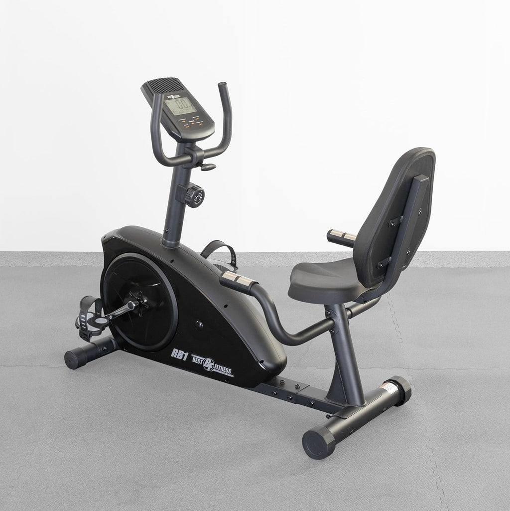 Body-Solid Best Fitness (BFRB1B) Recumbent Exercise Bike for Home - Indoor Workout Stationary Bike with LCD Display & Adjustable Magnetic Resistance, Black