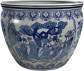 18' Ladies Blue & White Porcelain Fishbowl